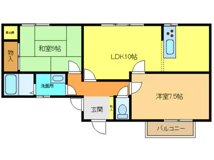 リヴェールIWAI(2LDK/3階)の間取り写真