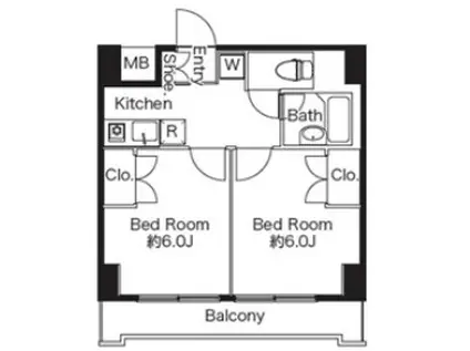 SOCIO町田(2K/2階)の間取り写真