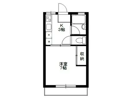 メゾン谷津マンション(1K/2階)の間取り写真