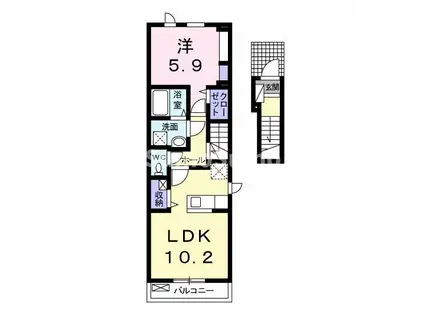 グランド ソレイユ(1LDK/1階)の間取り写真