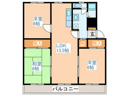 澄川コーポ(3LDK/2階)の間取り写真