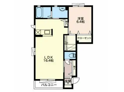 ソル・オリエンスB(1LDK/1階)の間取り写真