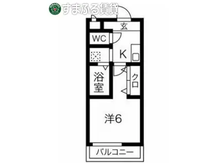 GORITON HOUSE(1K/3階)の間取り写真