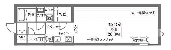 COCOCUBE GRANDE学芸大学(ワンルーム/4階)の間取り写真