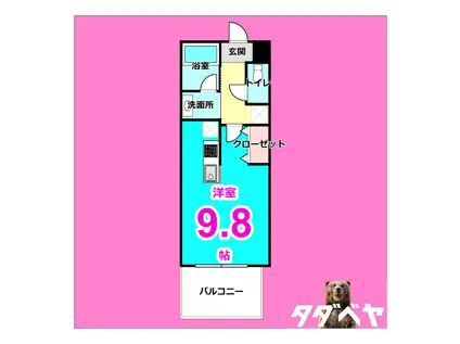 アデグランツ大須(ワンルーム/9階)の間取り写真