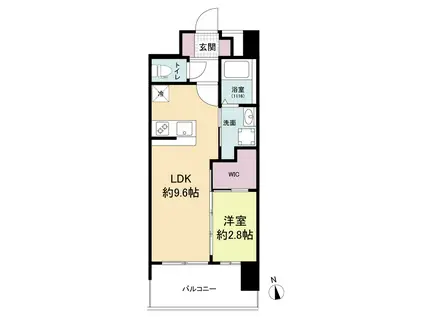 セレニテ難波グランデシュッド(1LDK/2階)の間取り写真