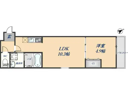 シャルム コート(1LDK/1階)の間取り写真