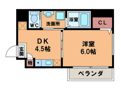 ラルーチェ逢阪(1DK/3階)の間取り写真