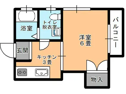 カーサ木更津真舟(1K/1階)の間取り写真