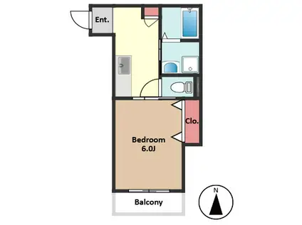 美光ハイツ(1K/2階)の間取り写真