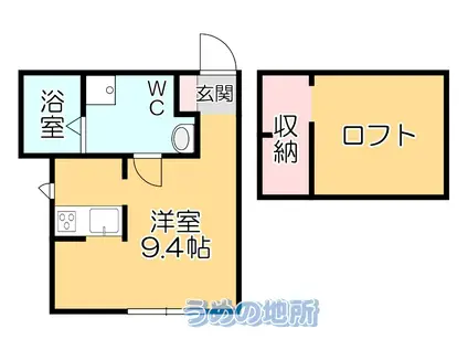 PRIMA久留米(ワンルーム/2階)の間取り写真