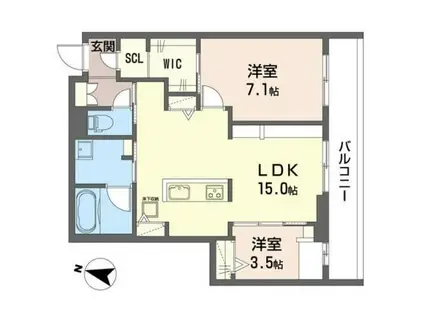 THE 豊四季(2LDK/1階)の間取り写真