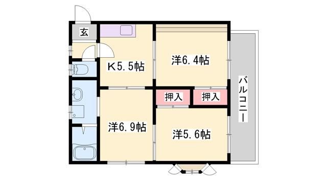 メゾンオリーヴィエ(3K/1階)の間取り写真