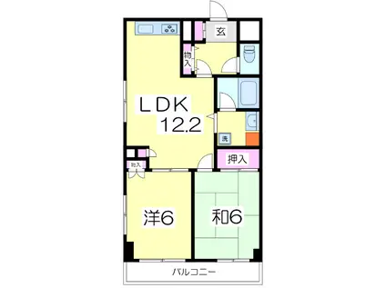 サンセールマンション(2LDK/3階)の間取り写真