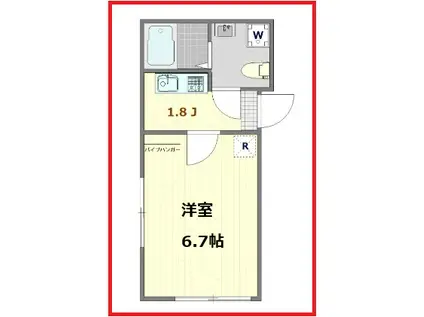 ラルブル(1K/1階)の間取り写真