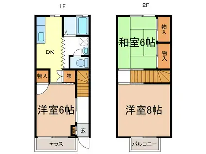 ブライトンハイツ吉田(3DK/1階)の間取り写真