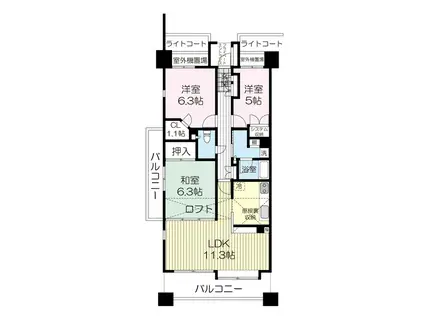 パークシティ泉中央ウエストコート 908(3LDK/9階)の間取り写真