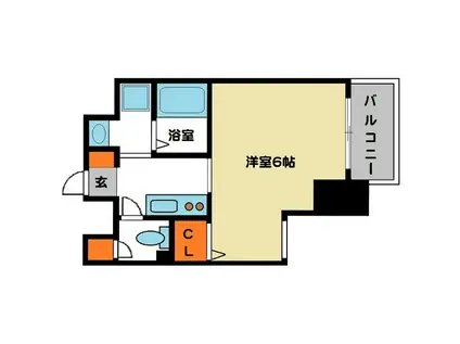 プレサンス東本町VOL.2(1K/9階)の間取り写真