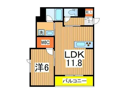 コルマル(1LDK/2階)の間取り写真
