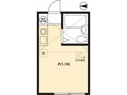 メゾン中野(ワンルーム/2階)の間取り写真