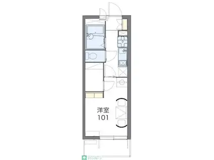 レオパレスエクスプレッシブ(1K/2階)の間取り写真