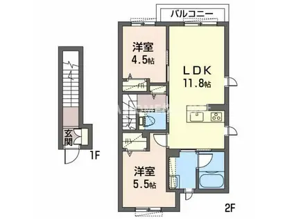 シャーメゾン サンリット(2LDK/2階)の間取り写真