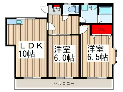 ツクバハイツ(2LDK/3階)の間取り写真