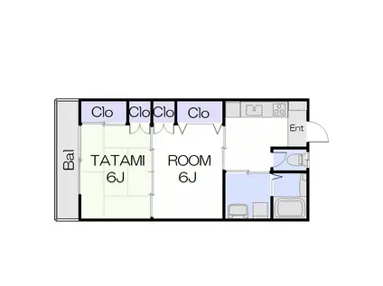 メイプルリーフ竹内(2DK/1階)の間取り写真