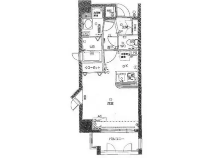 パルティール鶴舞(1K/8階)の間取り写真