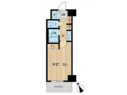 ベジフル北新宿弐番館(1K/6階)の間取り写真