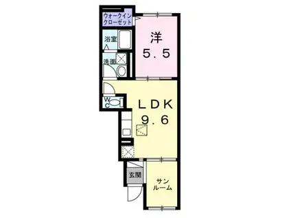 グレースヒル(1LDK/1階)の間取り写真
