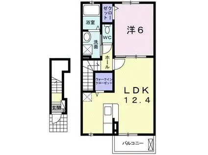 フォルテII(1LDK/2階)の間取り写真
