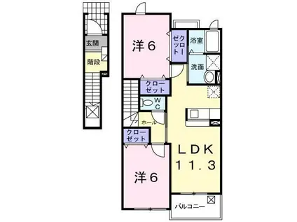 トゥープラス(2LDK/2階)の間取り写真
