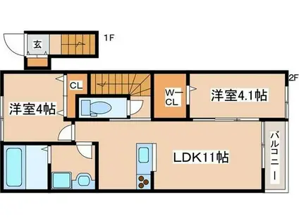 GRAN VILLAGE御着(2LDK/2階)の間取り写真