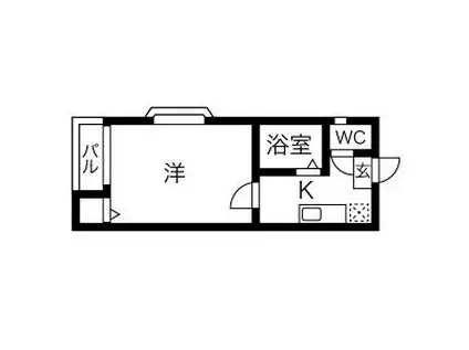 スリーピース大須(1SK/2階)の間取り写真