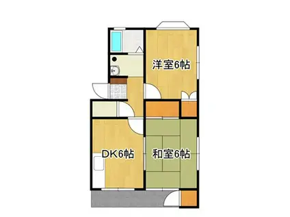 コーポ井上(2DK/2階)の間取り写真