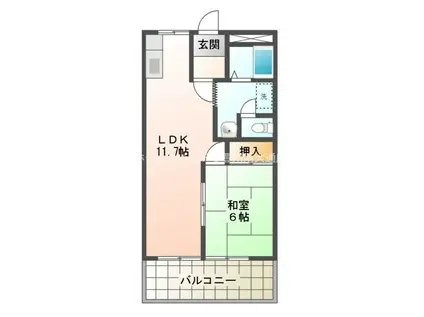 エポックハウス西桜木(1LDK/1階)の間取り写真