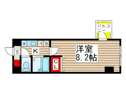 ミリアビタNO7(1K/4階)の間取り写真