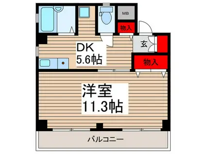 カーサ ビアンカ(1DK/2階)の間取り写真
