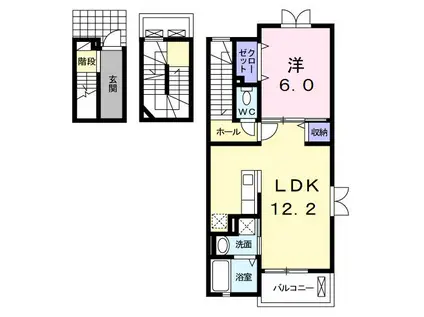 カモミールハウスA(1LDK/3階)の間取り写真