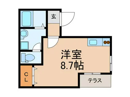 ETERNAL KNOT II(ワンルーム/1階)の間取り写真