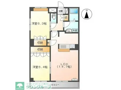 カーサAKIYAMA(2LDK/3階)の間取り写真