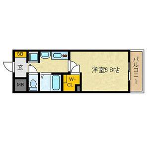 プレサンス泉セントマーク(1K/6階)の間取り写真