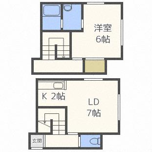 ル・シエル(1LDK/2階)の間取り写真