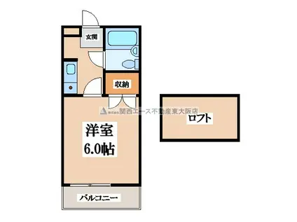 野崎KS(1K/2階)の間取り写真