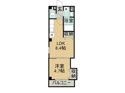 センチュリーヒルズ幕張C棟(1LDK/2階)の間取り写真