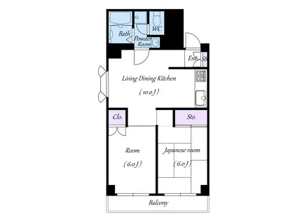 ハイツピアヴァリー(2LDK/4階)の間取り写真