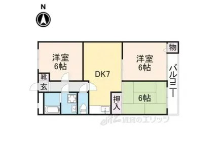 コミュニティみかど(3DK/2階)の間取り写真