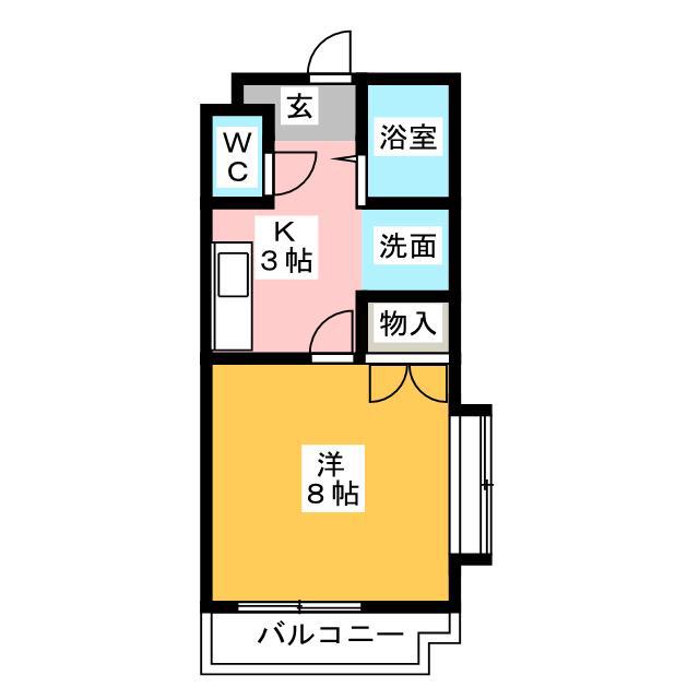 パラッティオ・H(1K/3階)の間取り写真