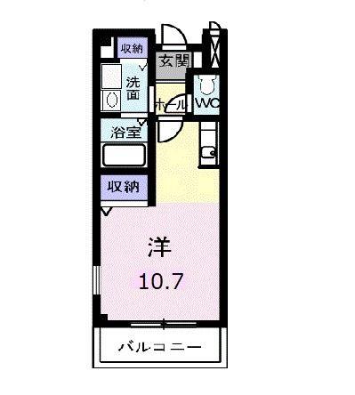 エスポワール土居C(ワンルーム/1階)の間取り写真